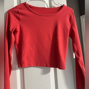 Lululemon Long Sleeve Crop Ebb to the Street Orange Red Size 4